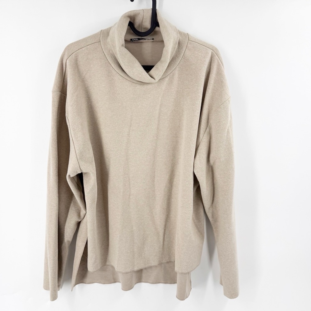 ✅ ZARA TAN TURTLENECK LONG‎ SLEEVE SIZE LARGE NEUTRAL